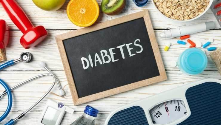 diabete scritto su lavagna